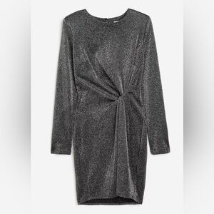 H&M Shimmering Silver Long Sleeve Dress